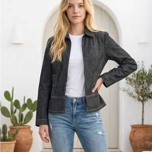 Ellen Tracy Dark Gray Jean Jacket